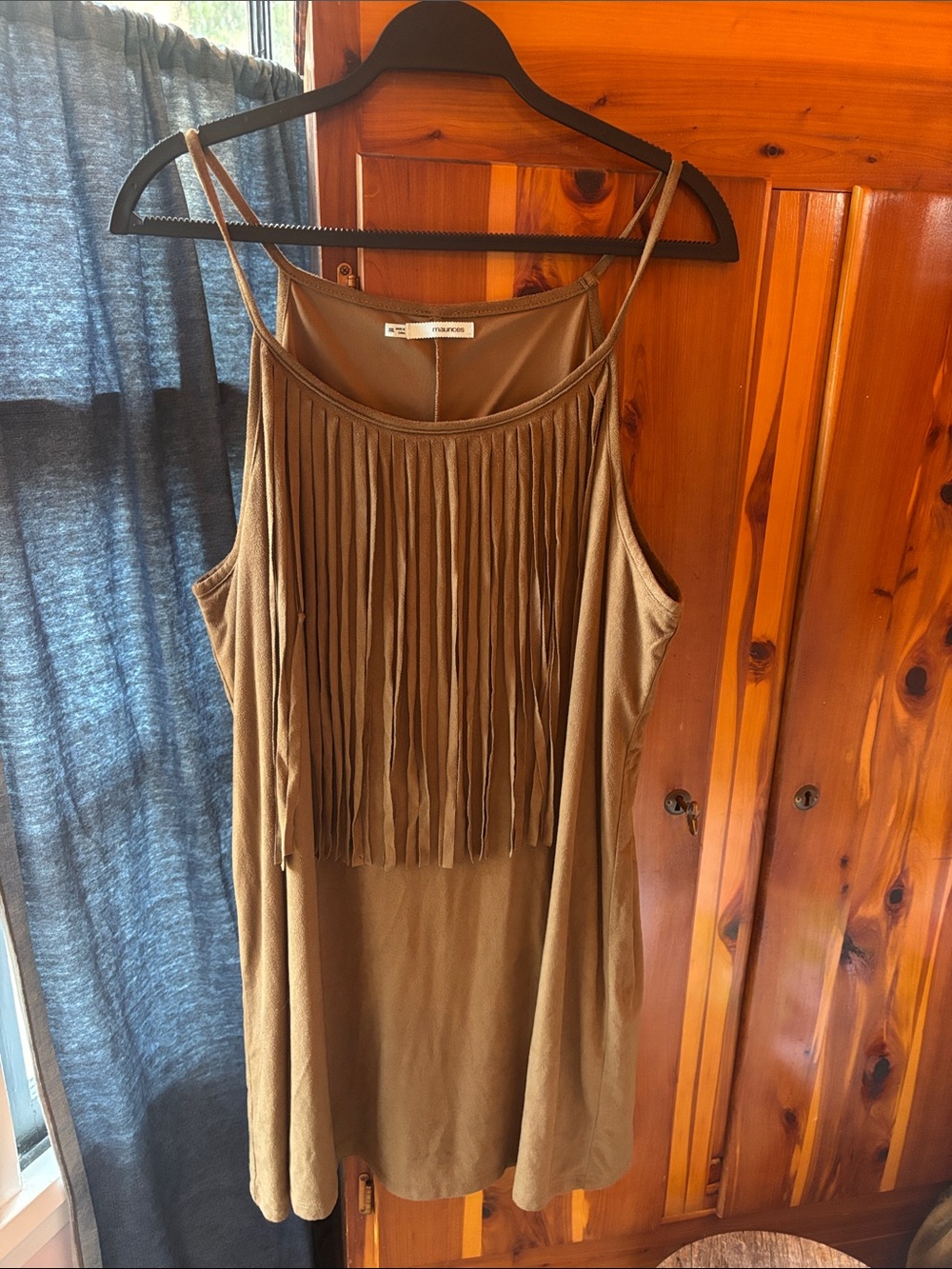 Maurices Brown Fringe Suede-Look Camisole